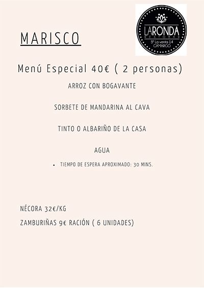 Carta de La Ronda Restobar
